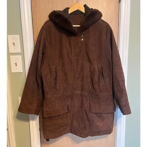 Vintage Coach Suede Coat Wool Lining 100% Leather Men's Medium